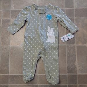 Carter's Baby Bunny Flowers Long Sleeve One-Piece Bodysuit Cotton Size 6m NEW